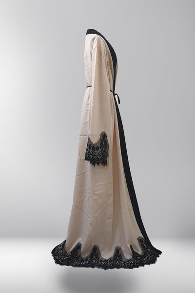 Aykiz Open Lace Belted Abaya