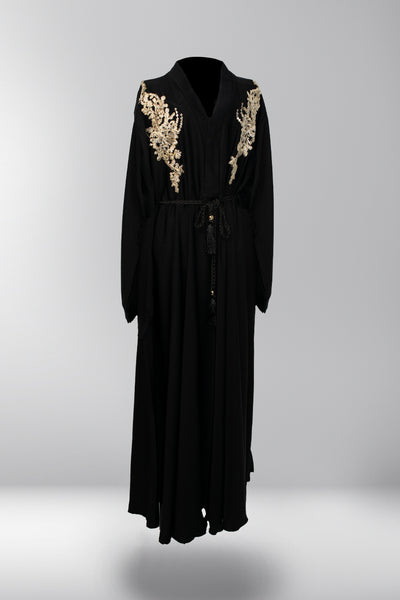 Maya Belted Closed Abaya - Midnight Maverick