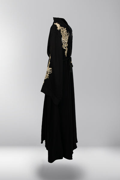 Maya Belted Closed Abaya - Midnight Maverick