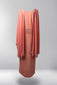Noura Cape Sleeve Abaya - Coral Blush